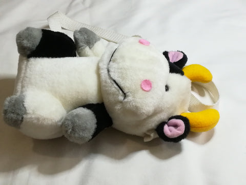 Black, White, Pink, Grey & Yellow Cow Mini Backpack