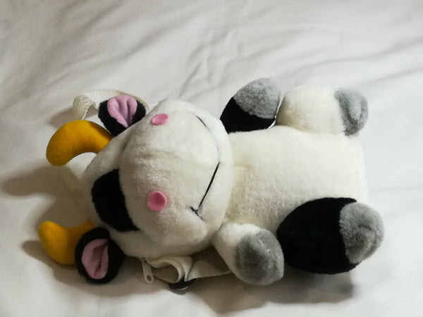 Black, White, Pink, Grey & Yellow Cow Mini Backpack