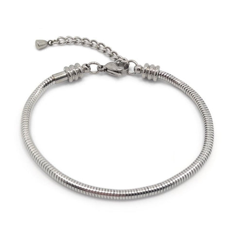 Bracelet (Stainless Steel) Fits Pandora Beads (Empty) - 21 cm