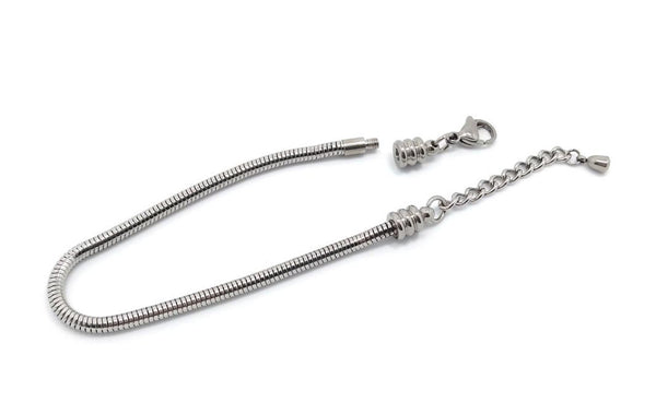 Bracelet (Stainless Steel) Fits Pandora Beads (Empty) - 21 cm