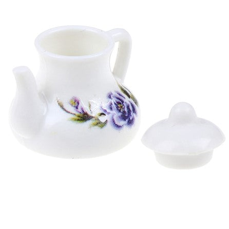 Miniature Tea Set - Purple Floral (Miniature, suitable for printer's tray)