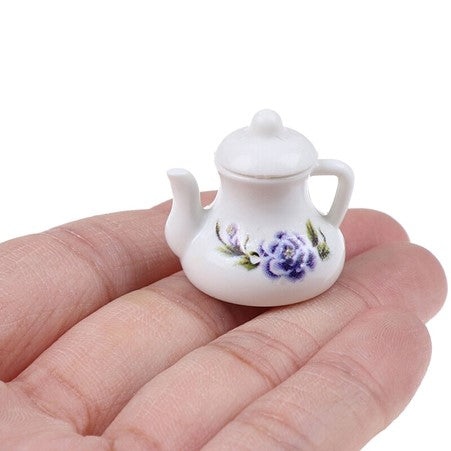 Miniature Tea Set - Purple Floral (Miniature, suitable for printer's tray)