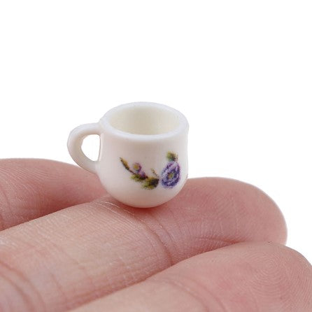 Miniature Tea Set - Purple Floral (Miniature, suitable for printer's tray)