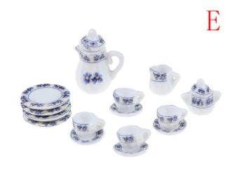 Miniature Tea Set (Miniature, suitable for printer's tray) Violet & White Floral Style