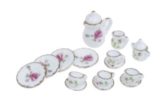 Miniature Tea Set (Miniature, suitable for printer's tray) Floral Style 3