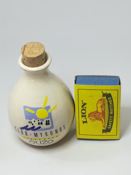 Small Ceramic 'Club Mykonos' Bottle & Cork