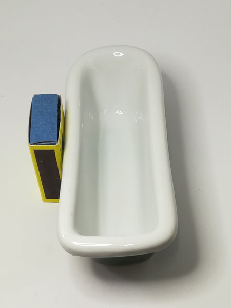 Small Ceramic Green & White Bathtub (Harris & Damerell)