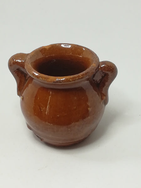 Miniature Ceramic Brown Vase/Flower Pot (Miniature, suitable for printer's tray)