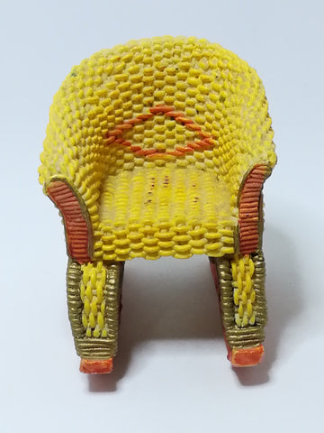 Miniature Yellow, Red & Gold Wicker Rocking Chair (Miniature, suitable for printer's tray)
