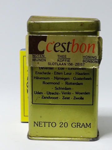 Small Vintage Tea Tin with French 'Cestbon Thee' Title