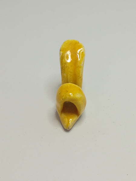 Miniature Single Yellow Ceramic High Heel Open Toe Shoes (Miniature, suitable for printer's tray)
