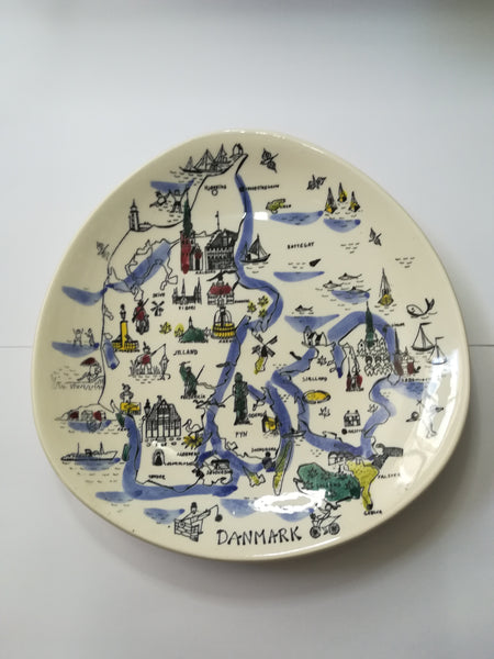 Ceramic White Denmark Plate Painting (Silk Screen Hand-Painted)