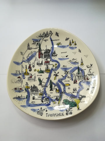 Ceramic White Denmark Plate Painting (Silk Screen Hand-Painted)