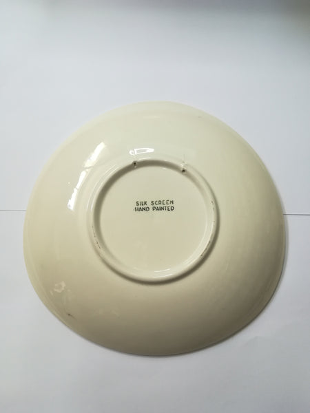 Ceramic White Denmark Plate Painting (Silk Screen Hand-Painted)