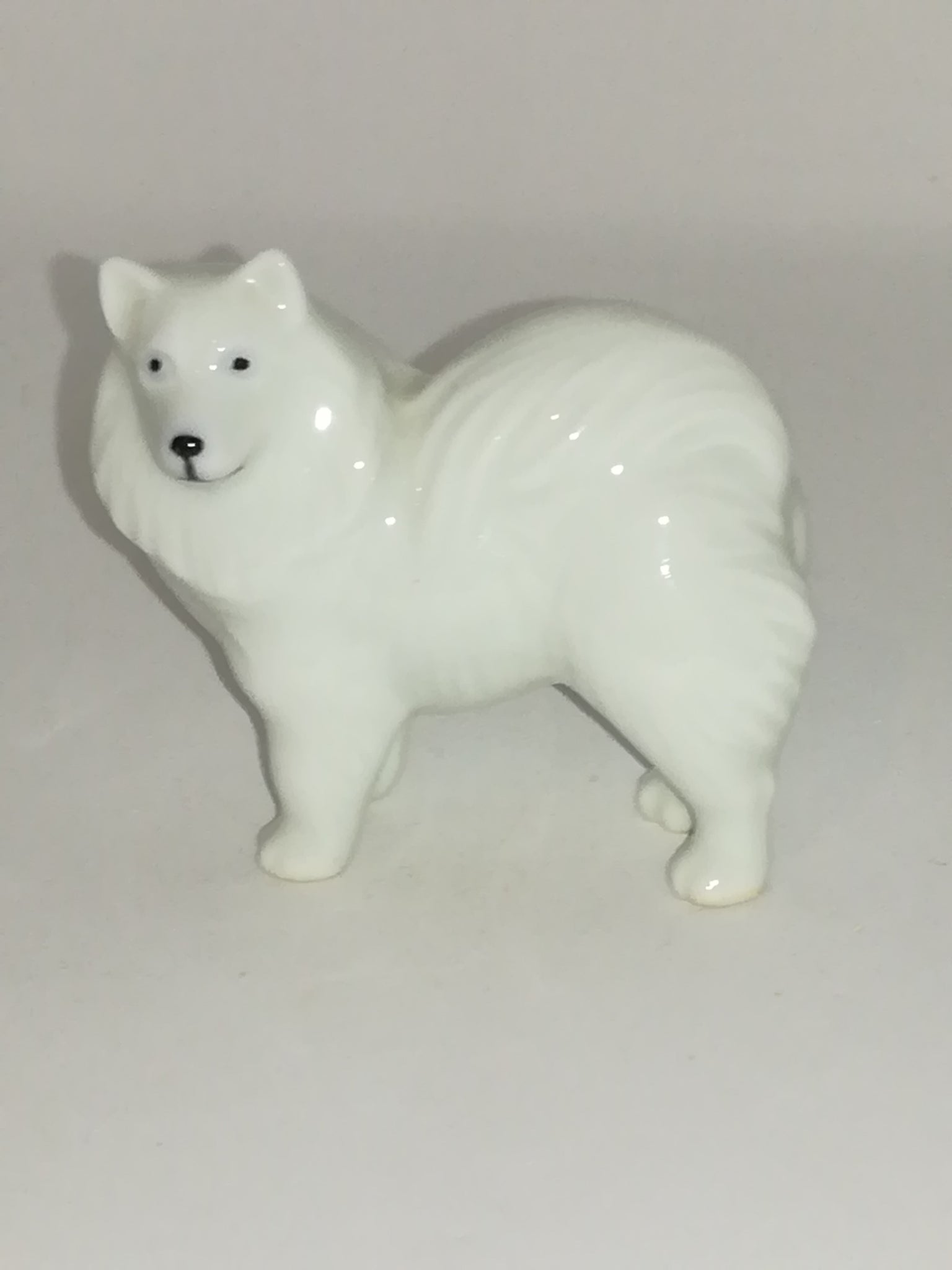 Miniature All White Ceramic 'Lassie' Style Dog (Miniature, suitable for printer's tray)