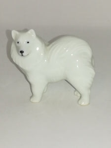 Miniature All White Ceramic 'Lassie' Style Dog (Miniature, suitable for printer's tray)