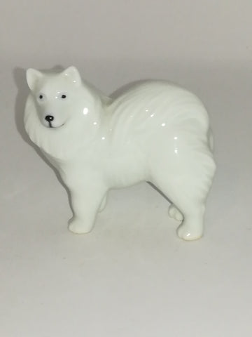 Miniature All White Ceramic 'Lassie' Style Dog (Miniature, suitable for printer's tray)