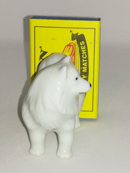 Miniature All White Ceramic 'Lassie' Style Dog (Miniature, suitable for printer's tray)