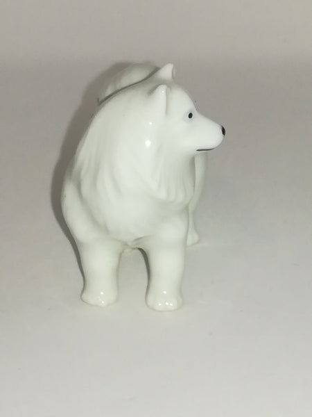 Miniature All White Ceramic 'Lassie' Style Dog (Miniature, suitable for printer's tray)