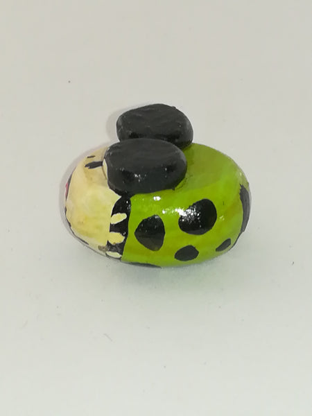 Miniature Caricature Green & Black Ladybird (Miniature, suitable for printer's tray)