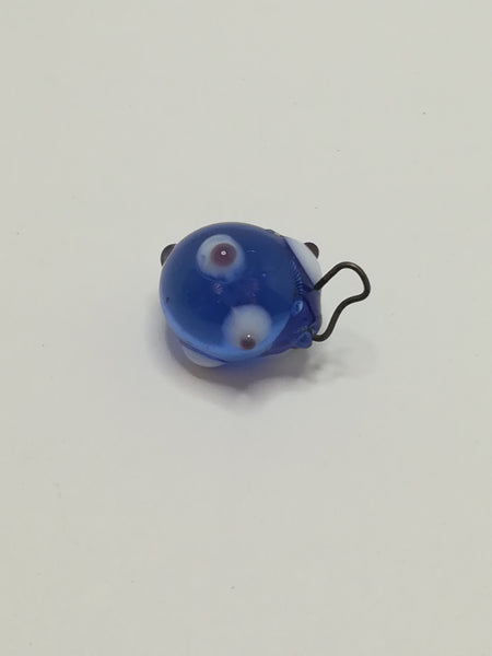 Miniature Blue & White Murano 'Evil Eye' Bead Keyring (Miniature, suitable for printer's tray)