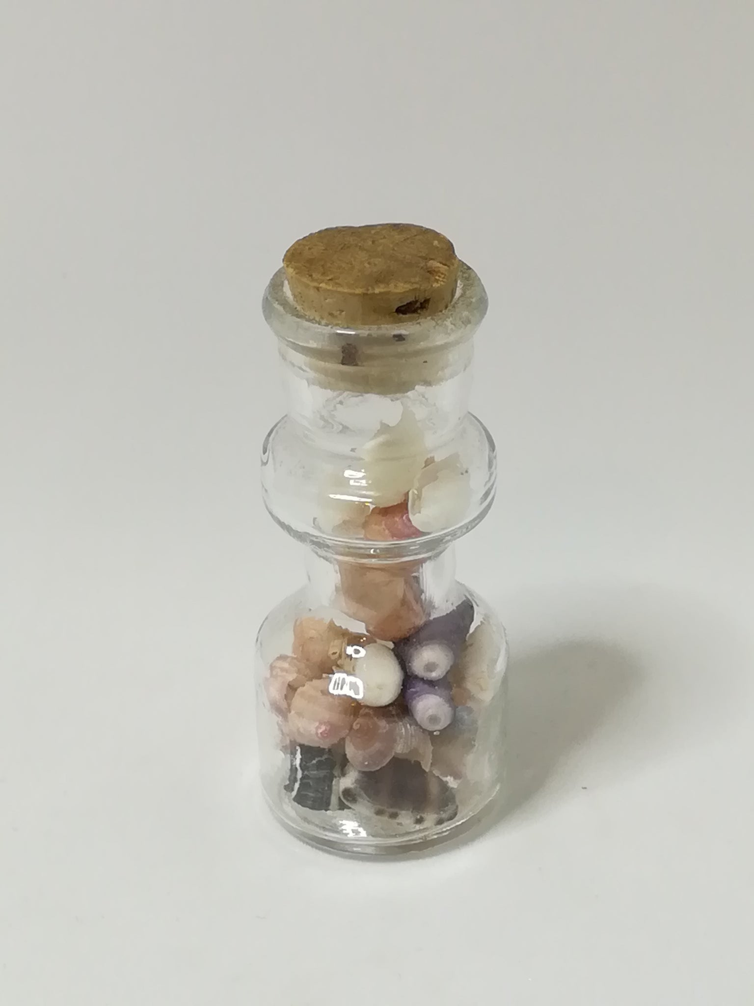 Miniature Bottle with Mini Shells & Cork Lid (Miniature, suitable for printer's tray)
