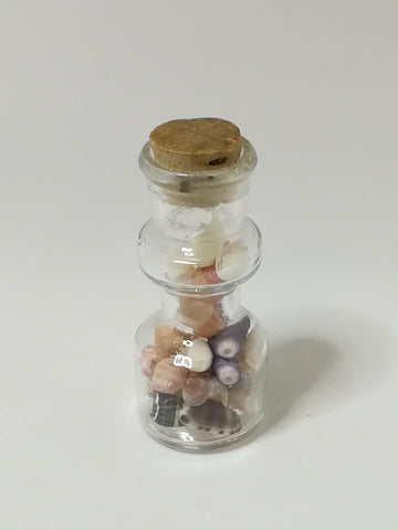 Miniature Bottle with Mini Shells & Cork Lid (Miniature, suitable for printer's tray)
