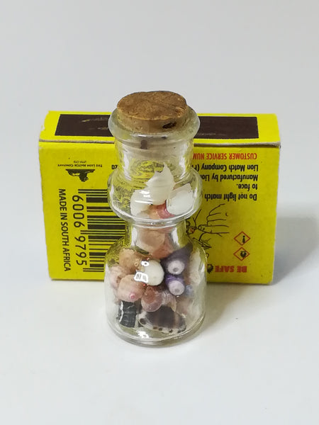 Miniature Bottle with Mini Shells & Cork Lid (Miniature, suitable for printer's tray)