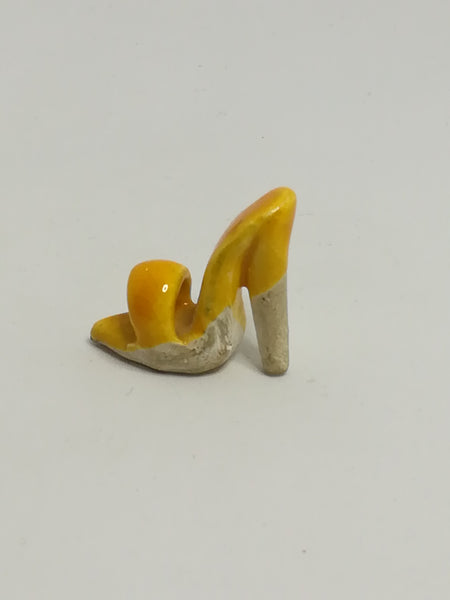 Miniature Yellow Clay High Block Heel Open Toe Sandal (Miniature, suitable for printer's tray)