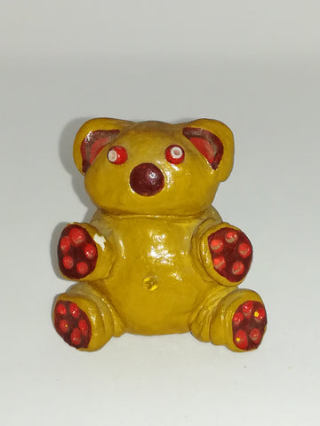 Miniature Brown & Red Teddy Bear (Miniature, suitable for printer's tray)