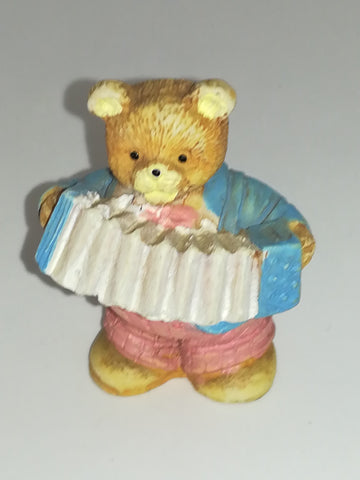 Miniature Teddy Bear Playing an Accordion (Miniature, suitable for printer's tray)
