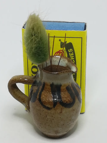 Miniature Ceramic Flower Jug with Feathery Grass Flower