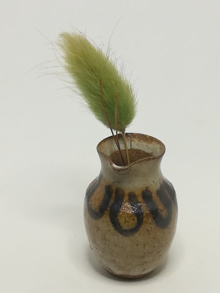 Miniature Ceramic Flower Jug with Feathery Grass Flower