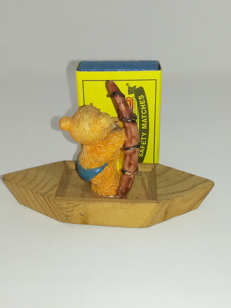 Miniature Bear in Canoe & Holding Surfboard (Miniature, suitable for printer's tray)