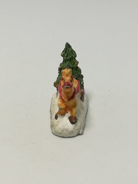 Miniature Reindeer Pulling Christmas Tree (Miniature, suitable for printer's tray)