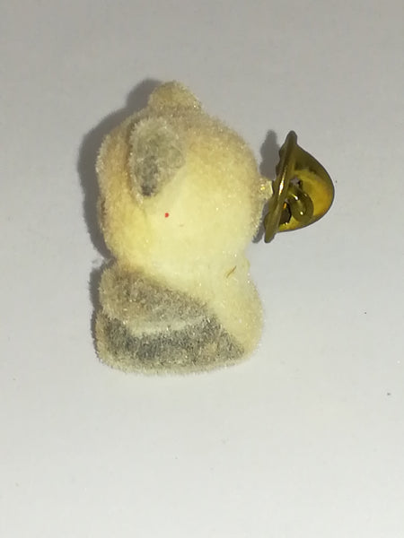 Miniature White & Grey Teddy Bear Pin (Miniature, suitable for printer's tray)