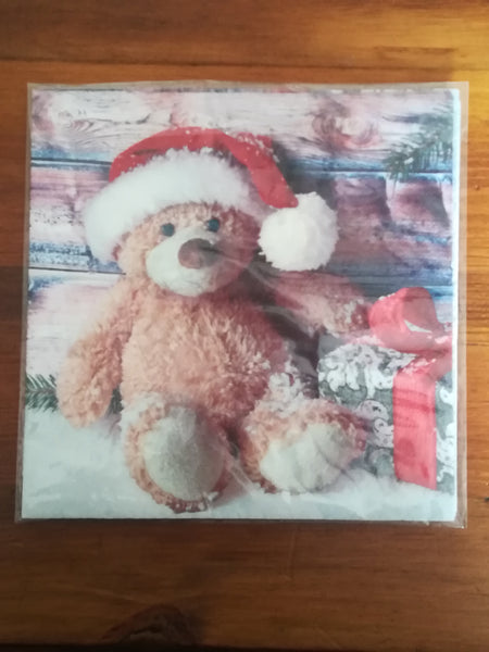 Decoupage - Christmas Teddy Bear (Serviette)