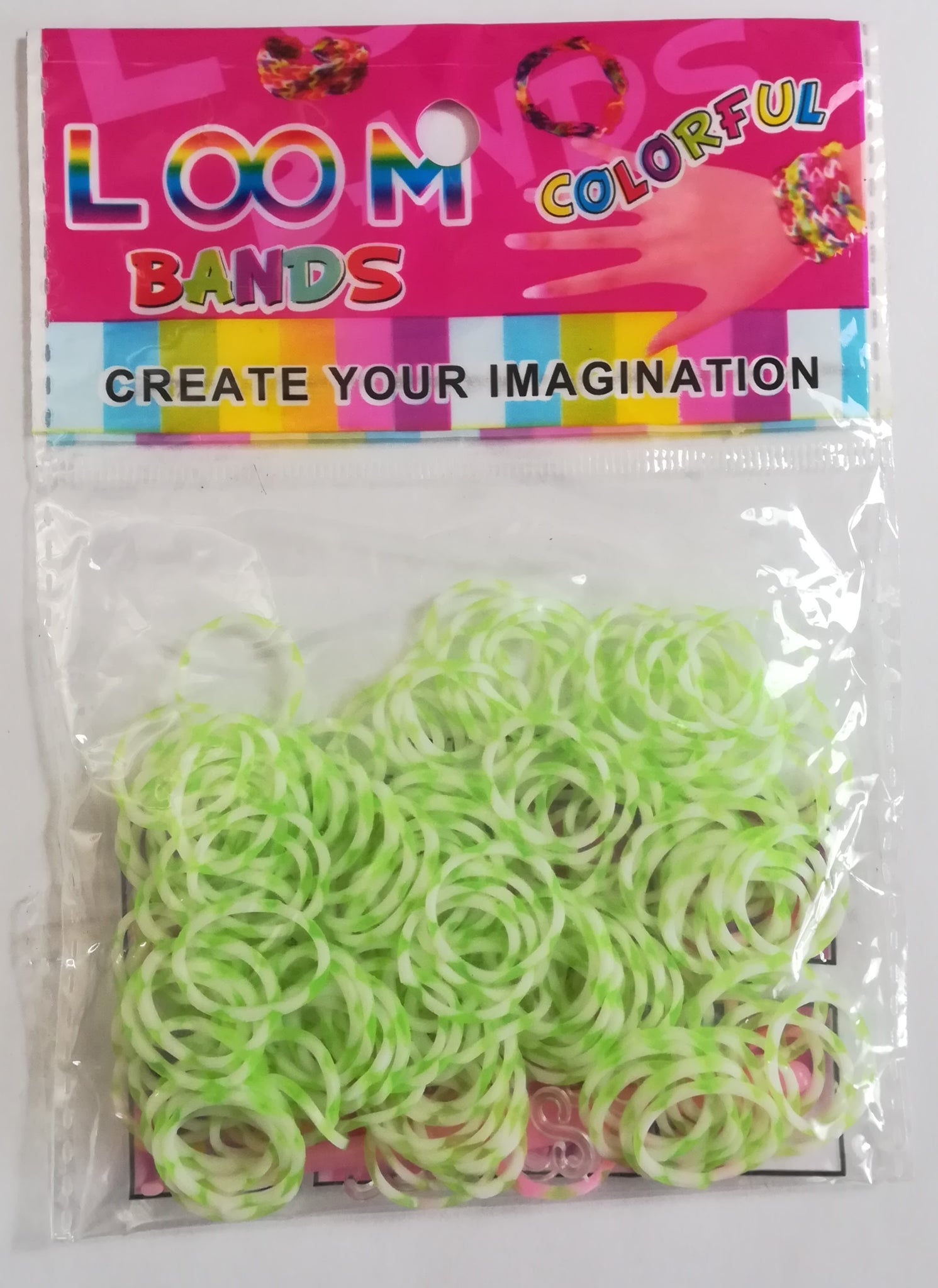 Loom Bands: Light Green and White