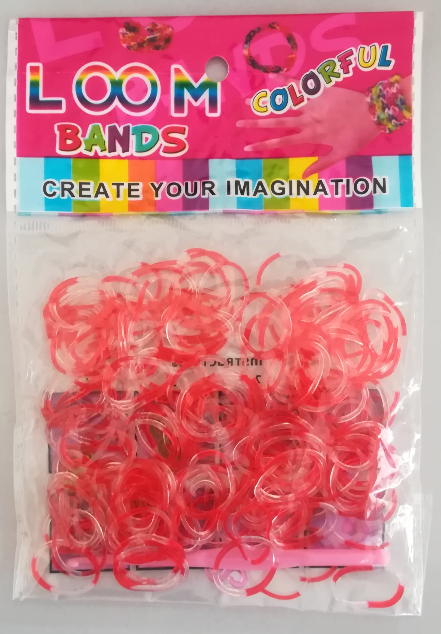 Loom Bands: Red and Clear
